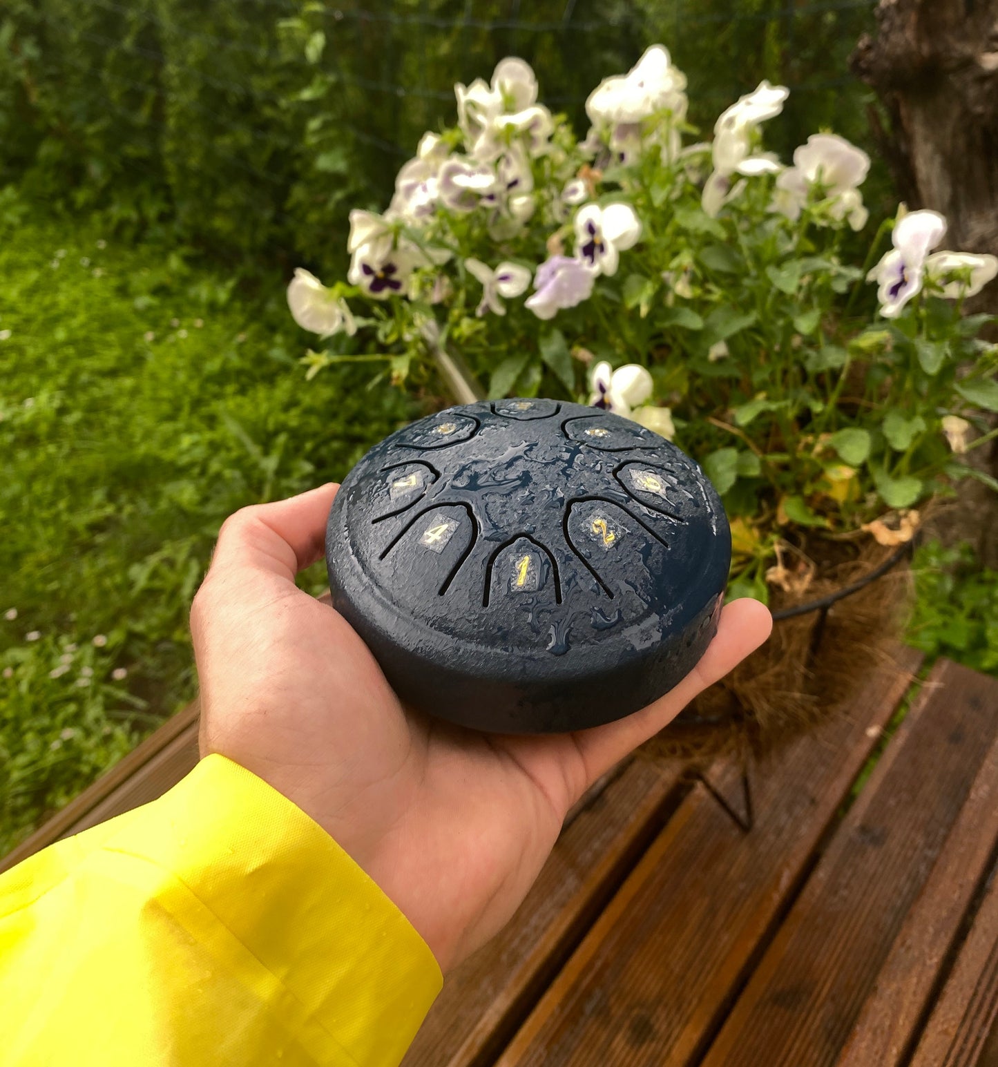 Chakra steel tongue drum 4.5 inch 8 tone — navy