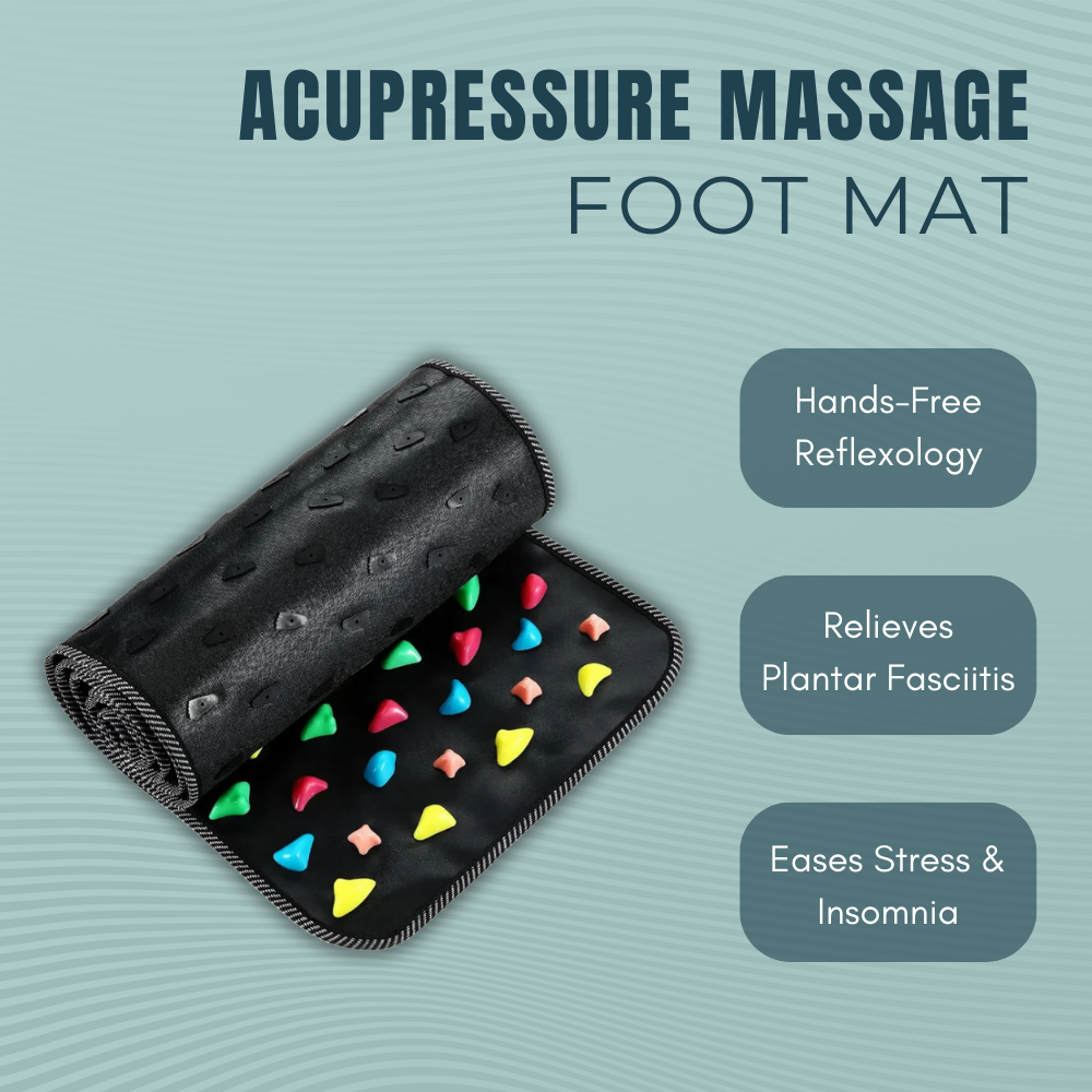 Acupressure massage foot mat — hands-free reflexology